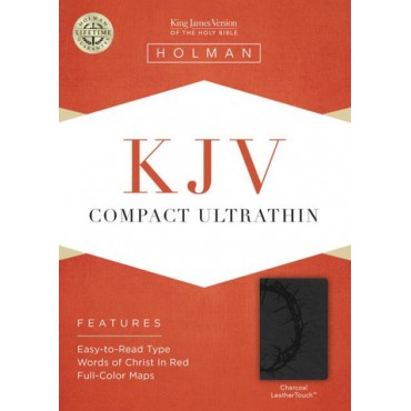 KJV Compact Ultrathin Bible L/T Charcoal - Holman